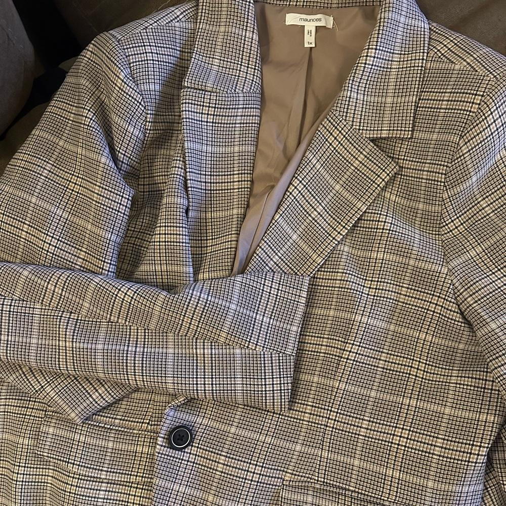 Maurices Plaid Blazer - Black and White